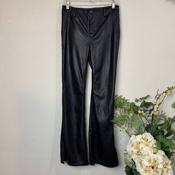 FREE PEOPLE | Level Up Vegan Slit Bootcut Pants | 29 | we the free | black pleat - Picture 4 of 14